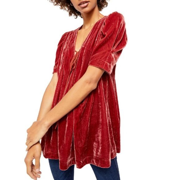 Free People Tops - Free People Adelle Velvet Tunic Top.